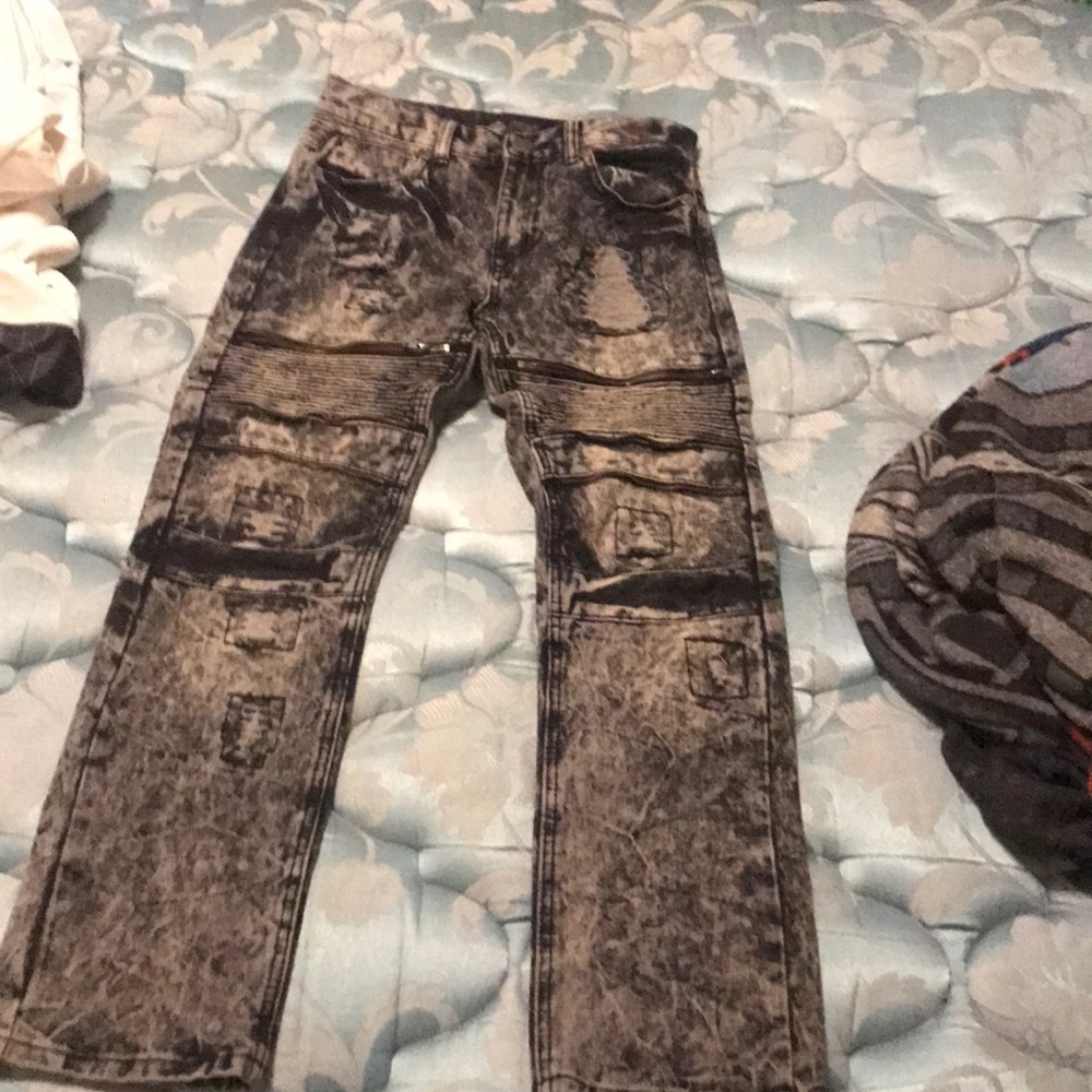Black biker jeans